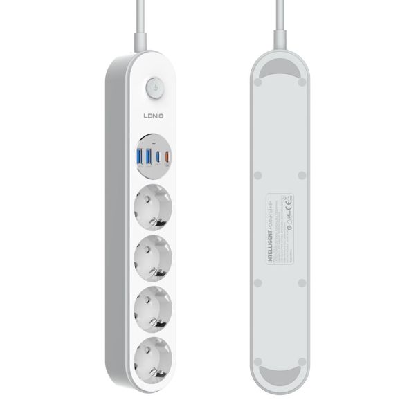 Produzni kabl LDNIO SE1-C 2500W EU, 4 uticnice 2xUSB 12W, 2xPD 20W beli 2m - EP2937076