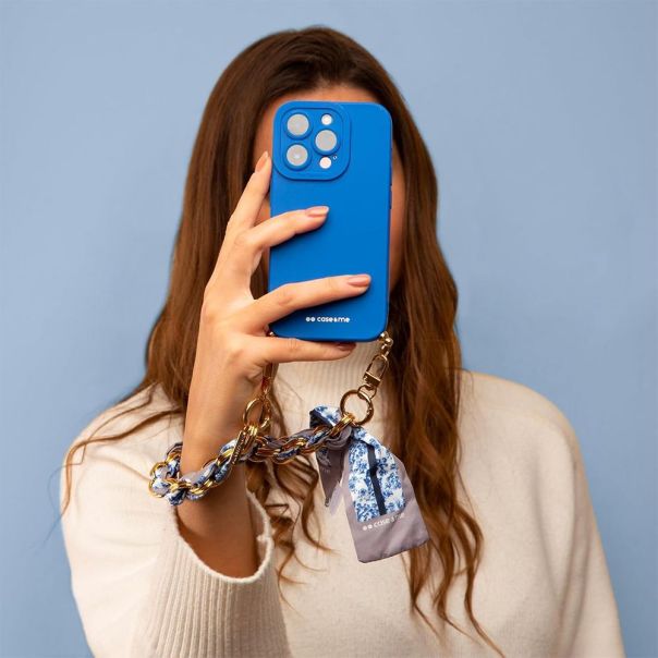 Maska za Iphone 14 Pro Max 6.7 plava CASE&ME sa maramom - 225351