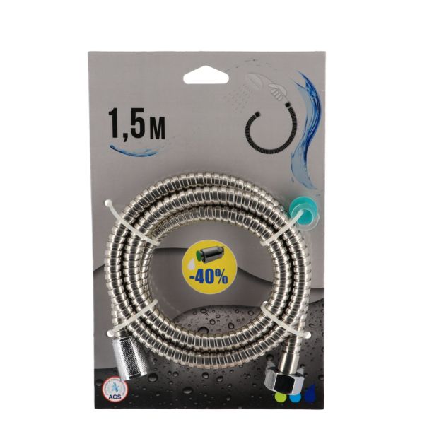 TENDANCE Tuš crevo rastegljivo 1,5m inox hrom - 3100102
