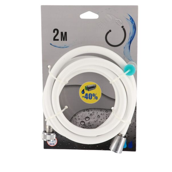 TENDANCE Tuš crevo rastegljivo 2m pvc bela - 3106100
