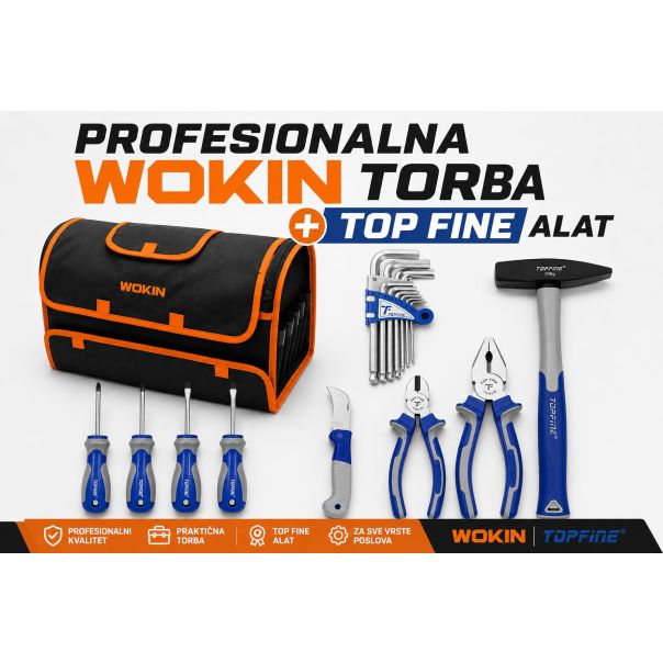 Set ručnih alata sa torbom 17 delova Wokin + Top Fine - EP3264989