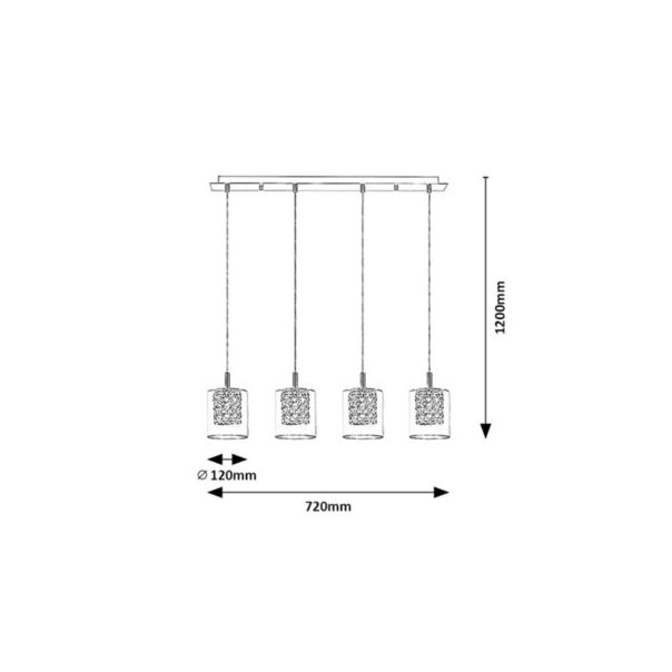 Rabalux Visilica Duchess G9 4x MAX 40W hrom (3116) - 3116-1