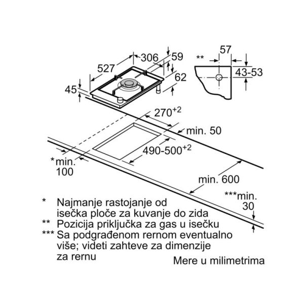 BOSCH Ugradna plinska ploča PRA3A6I10 - EP2937481