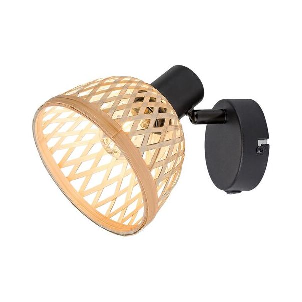 Rabalux Spot rasveta Rattan E14 1x MAX 15W mat crno (3133) - 3133-1-1