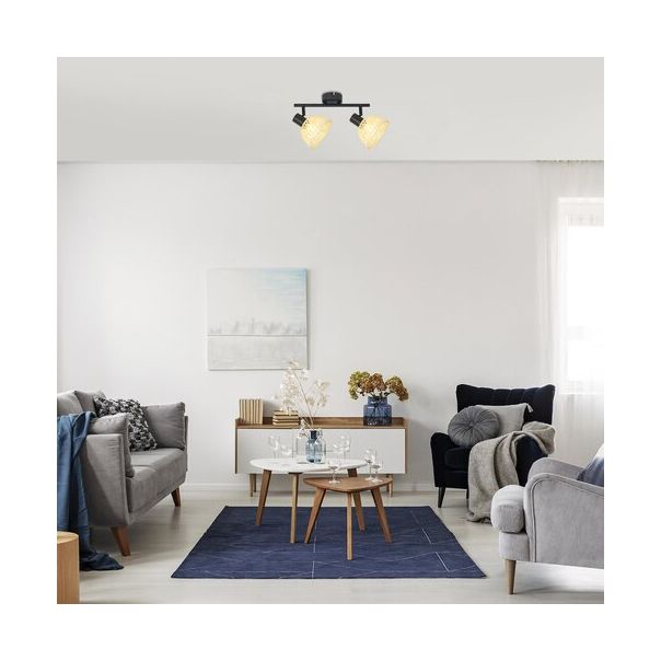 Rabalux Spot rasveta Rattan E14 2x MAX 15W mat crno (3134) - 3134