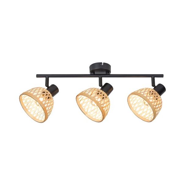 Rabalux Spot rasveta Rattan E14 3x MAX 15W mat crno (3135) - 3135