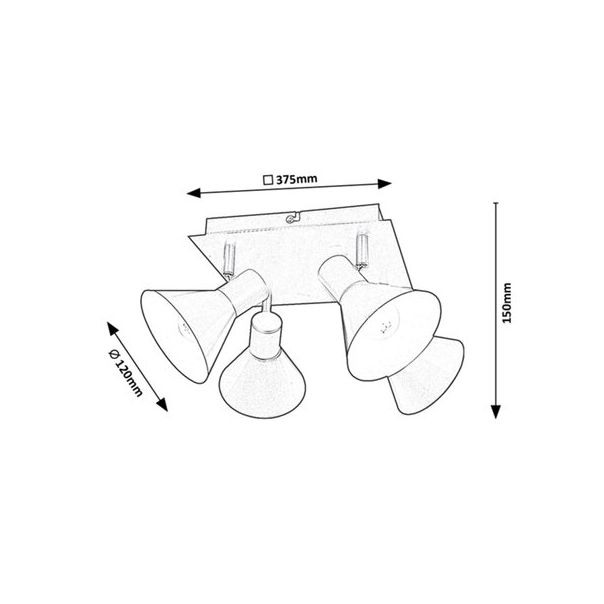 Rabalux Spot rasveta Alvaro E14 4x MAX 40W mat crno (3159) - 3159