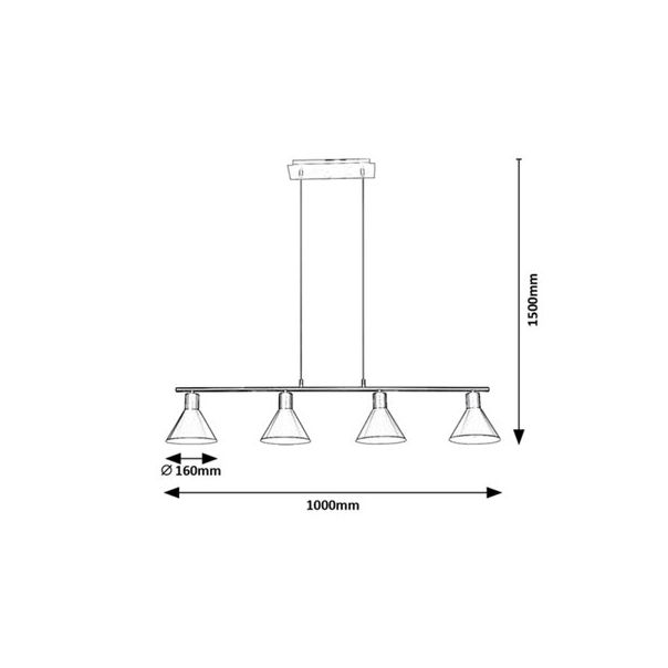 Rabalux Visilica Alvaro E27 4x MAX 40W mat crno (3160) - 3160