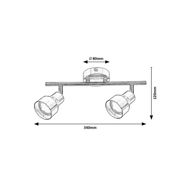 Rabalux Spot rasveta Blake GU10 2x MAX 50W brušeni hrom (3184) - 3184