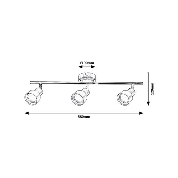 Rabalux Spot rasveta Blake GU10 3x MAX 50W brušeni hrom (3185) - 3185