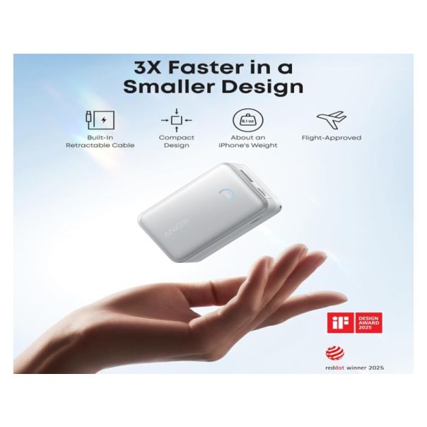 ANKER Power bank Nano 10000mAh, 45W, sa USB-C kablom, bela - EP2891994