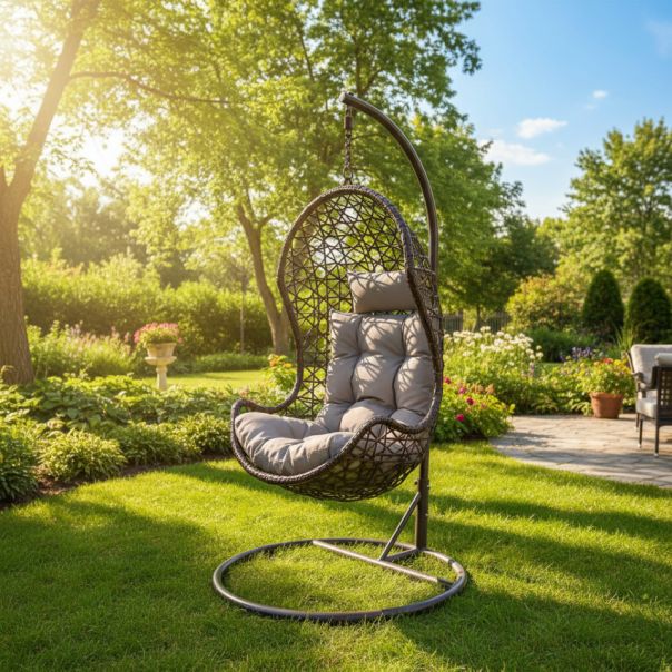 eHomeGarden Viseća ljuljaška jaje, korpa 82 x 62 x 119 cm - 32-412000