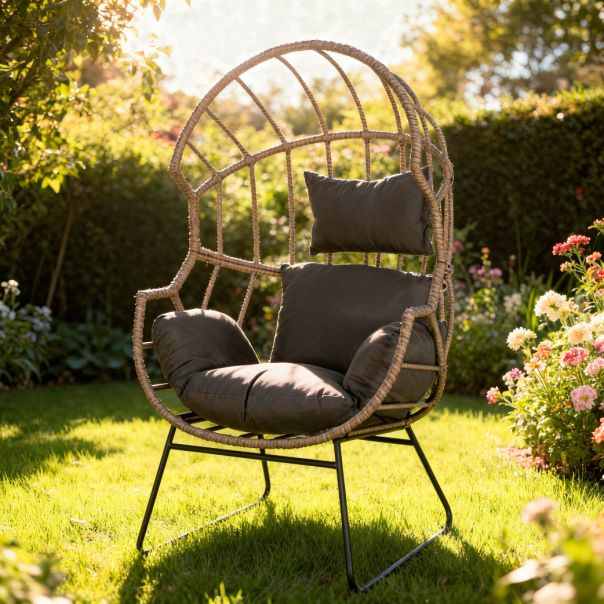 eHomeGarden Ljuljaška jaje fotelja, 87 x 146 x 77 cm - 32-416000