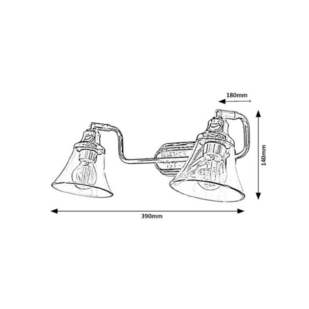 Rabalux Kupatilska rasveta Antoine E14 2x MAX 40W hrom (3208) - 3208