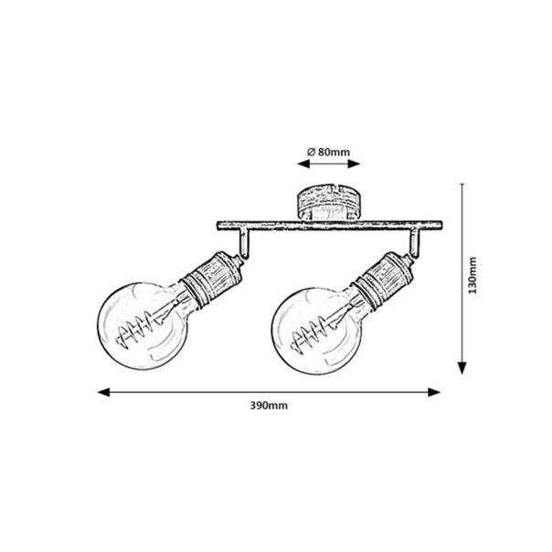 Rabalux Spot rasveta Fidel E27 2x MAX 25W antično zlato (3215) - 3215