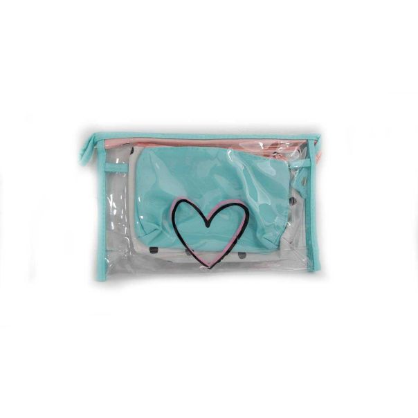 Neseser Srce, roze, set1/3 32150 - 91161142