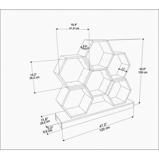 HANAH HOME Polica za knjige Cicek, crna/krem - 322RTC1101