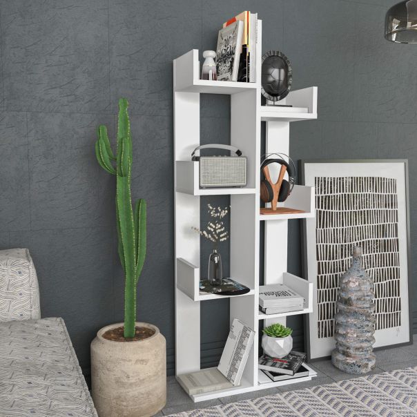 HANAH HOME Polica za knjige Luisa, bela - 322RTC1106