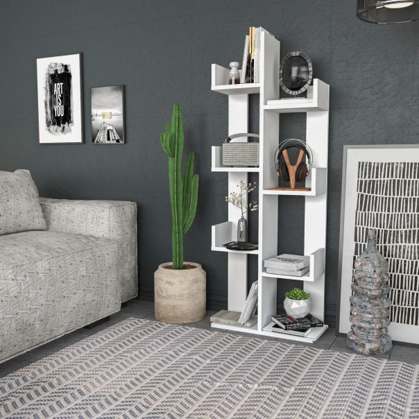 HANAH HOME Polica za knjige Luisa, bela - 322RTC1106