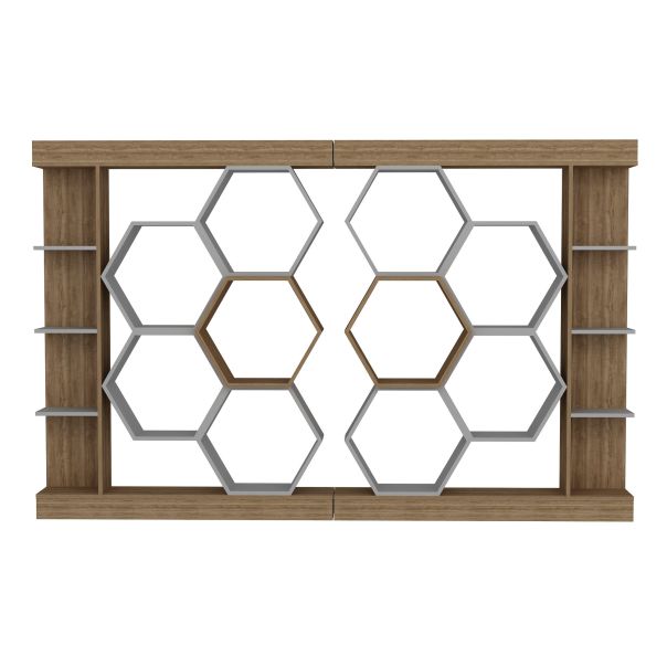 HANAH HOME Polica za knjige Sueno, braon/bela - 322RTC1112