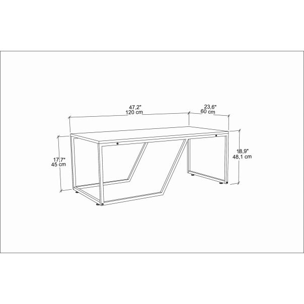 HANAH HOME Klub sto Wendy, bela/zlatna - 322RTC1205