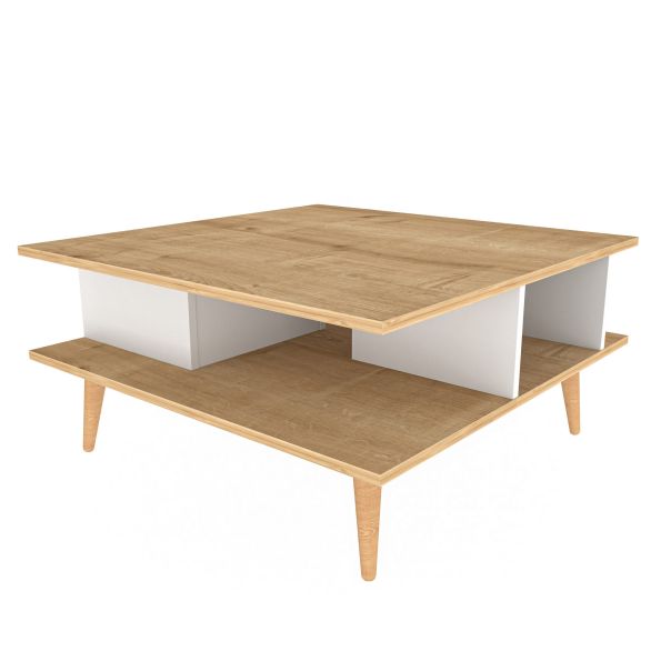 HANAH HOME Klub sto Akya, krem/bela - 322RTC1207