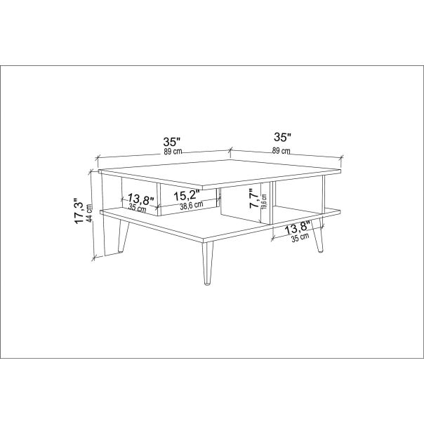 HANAH HOME Klub sto Akya, braon/crna - 322RTC1208