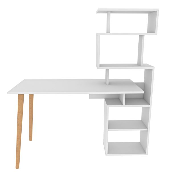 HANAH HOME Radni sto sa policama Vina, bela - EP2801061