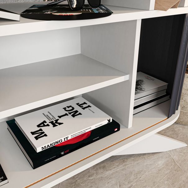 HANAH HOME Komoda za dnevnu sobu Stor, bela/antracit - EP2801070