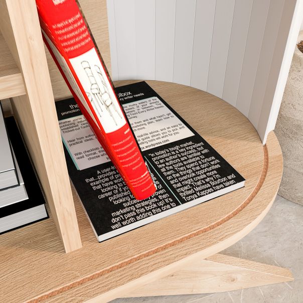 HANAH HOME Komoda za dnevnu sobu Stor, bela/svetlobraon - EP2801899