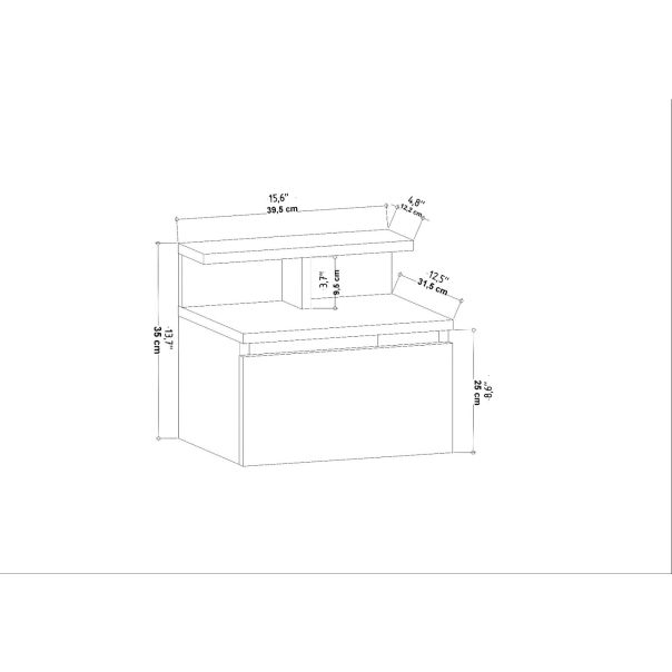 HANAH HOME Zidni noćni ormarić Alice, krem - 322RTC1606