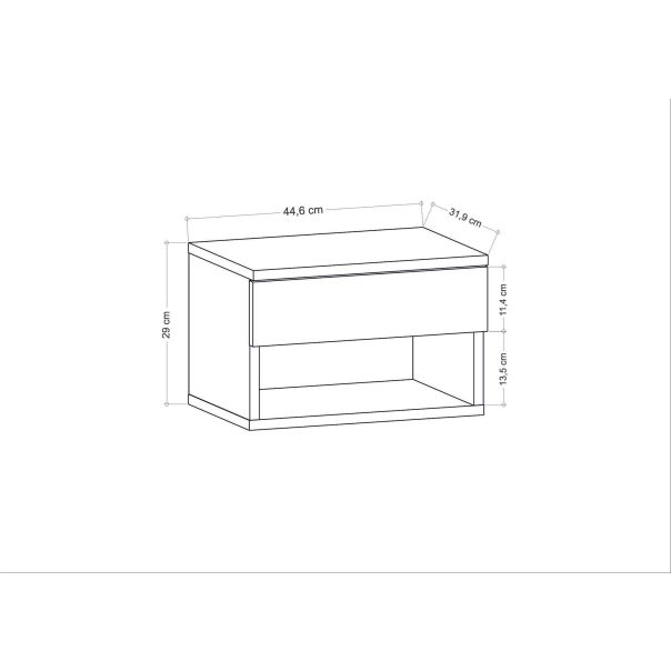 HANAH HOME Zidni noćni ormarić Jamot, bela - 322RTC1609