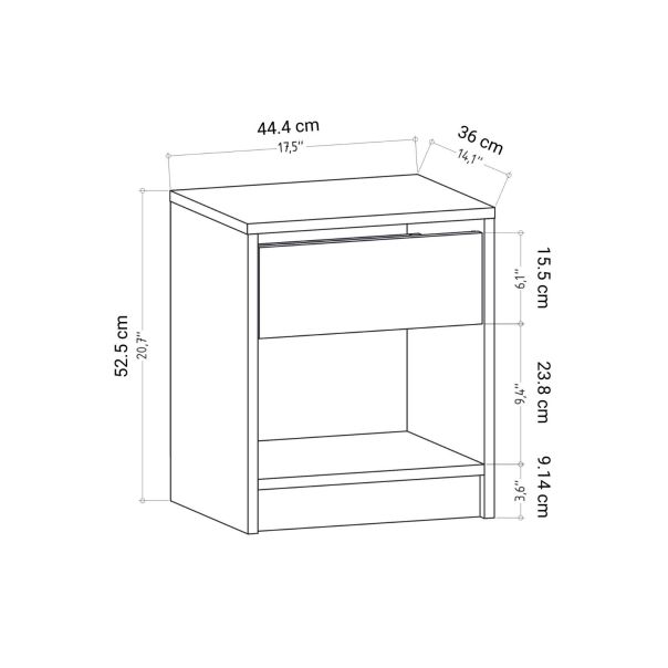 HANAH HOME Noćni ormarić Sheridan, bela - 322RTC1613