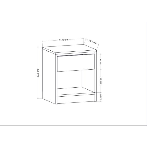HANAH HOME Noćni ormarić Sheridan, antracit - 322RTC1615