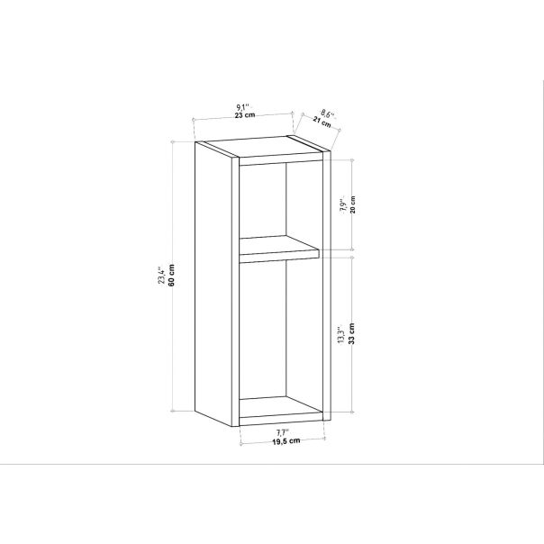 HANAH HOME Zidni noćni stočić Sault, svetlobraon - 322RTC1622