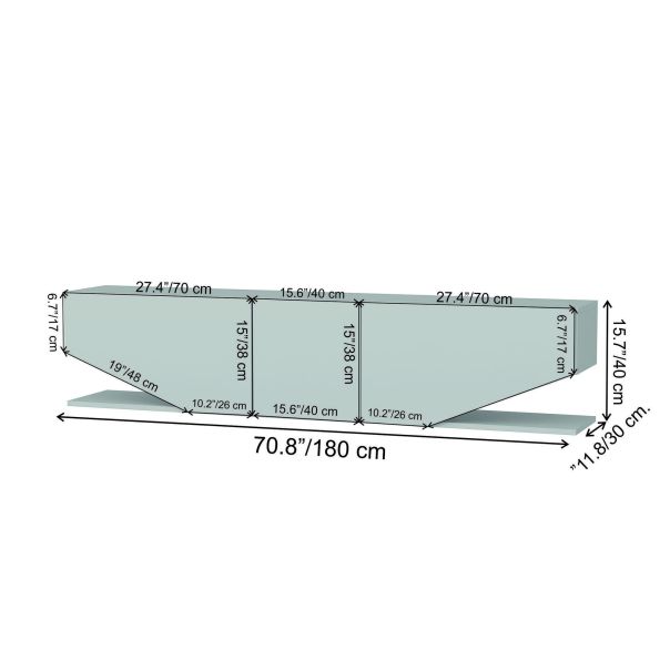 HANAH HOME TV komoda Inci, crna - 322RTC2447