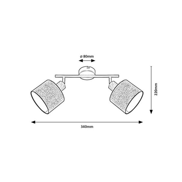 Rabalux Spot rasveta Miguel E14 2x MAX 40W hrast (3245) - 3245