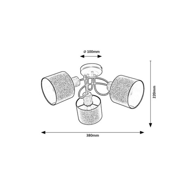 Rabalux Spot rasveta Miguel E14 3x MAX 40W hrast (3246) - 3246