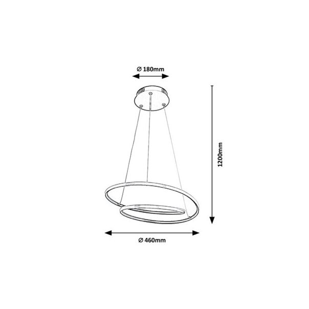 Rabalux Visilica Meridia LED 40W mat crno (3257) - 3257