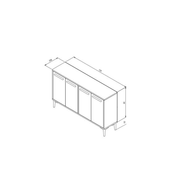 HANAH HOME TV komoda Stria, antracit - 327ODS1103