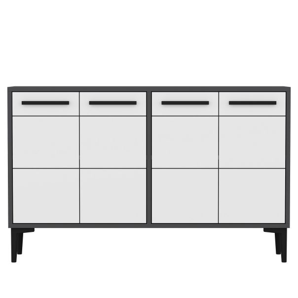 HANAH HOME TV komoda Stria, antracit/bela - 327ODS1107