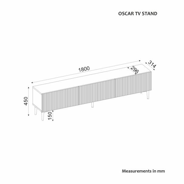 HANAH HOME TV komoda Oscar, antracit - EP3057017