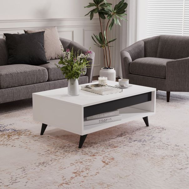 HANAH HOME Klub sto Century, bela/crna - EP3057068