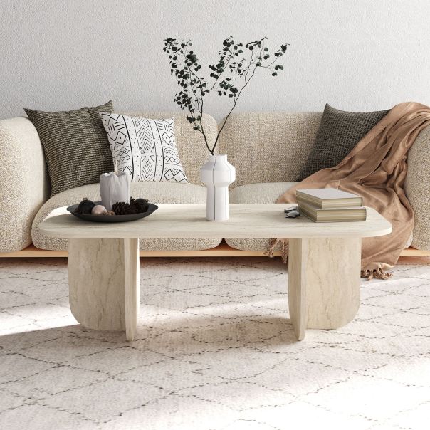 HANAH HOME Klub sto Becaj, mermerna krem - EP3057095