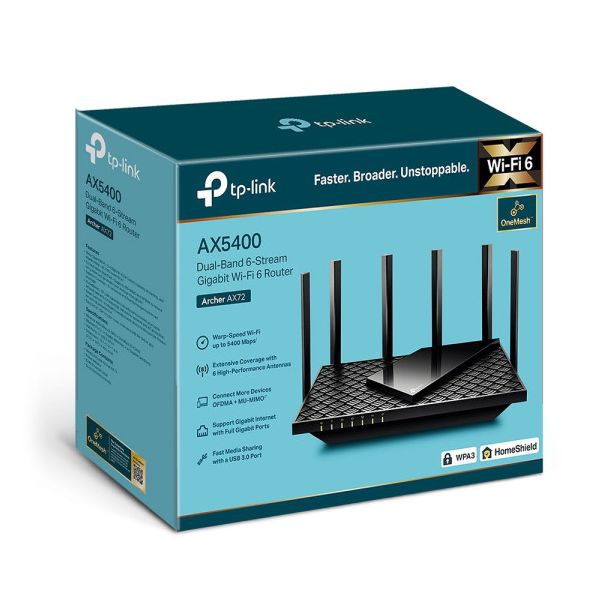 TP LINK Bežični ruter TP-LINK WiFi Archer AX72/AX5400/4804 Mbps/574Mbps/6 antena - ARCHER AX72