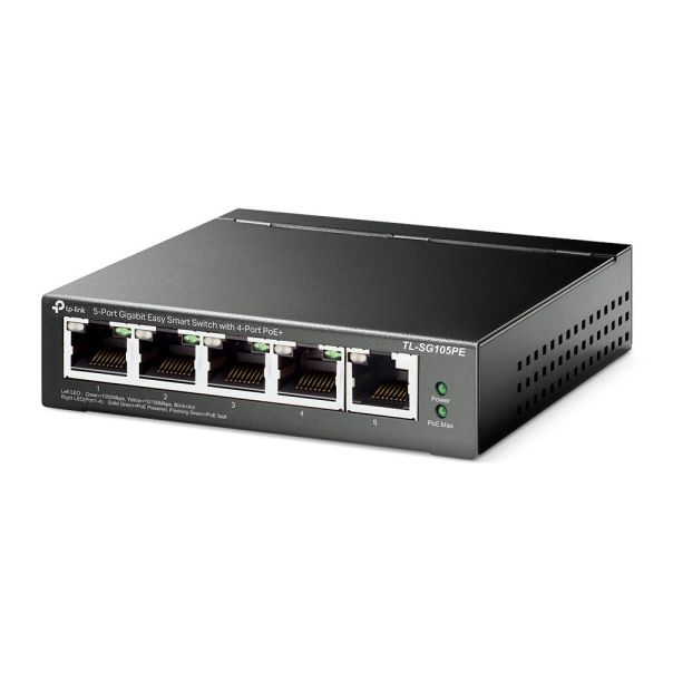 TP LINK LAN Switch TP-LINK TL-SG105PE 5port 10/100/1000Mbps/4PoE/Metal - 39404
