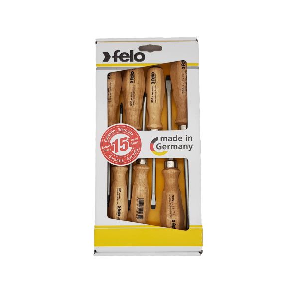 Felo Set udarnih šrafcigera sa drvenom drškom SL/PH/PZ 33597198 7 kom - 33597198