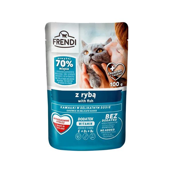 FRENDI Vlažna hrana za mačke Riba 100g - 3360135-1