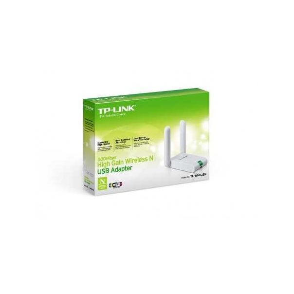 TP LINK Wi-Fi USB Adapter 300Mbps High Gain, USB kabl, WPS dugme, 2xeksterna antena - TL-WN822N - 33739