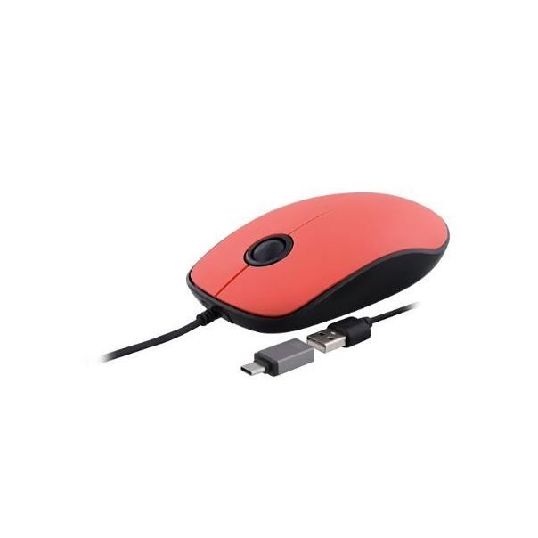 TNB MUSUNSETRD Zični miš + ADAPTER USB-A/USB-C, CRVENI - EP3251678